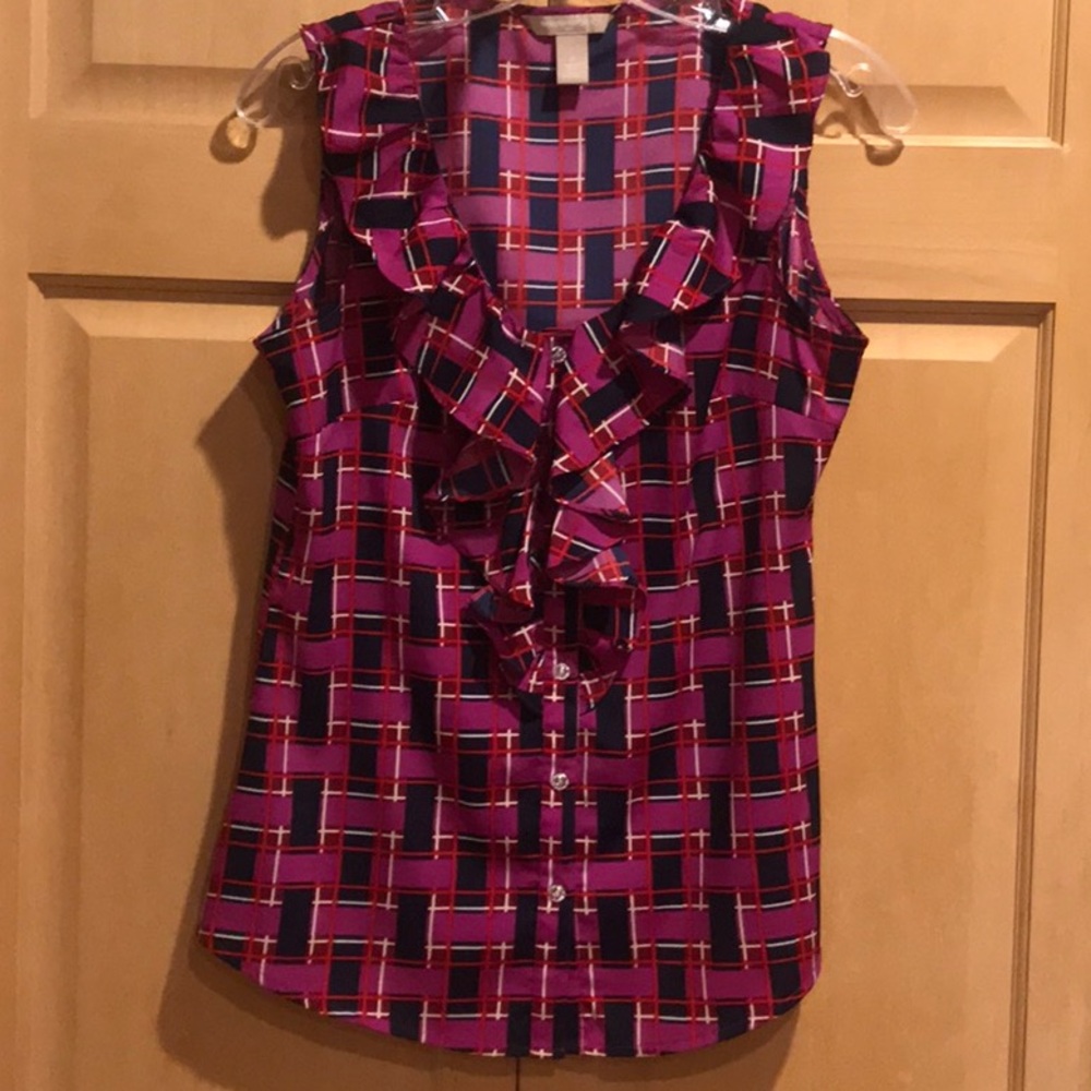 Banana Republic Factory Ruffled Sleeveless Blouse